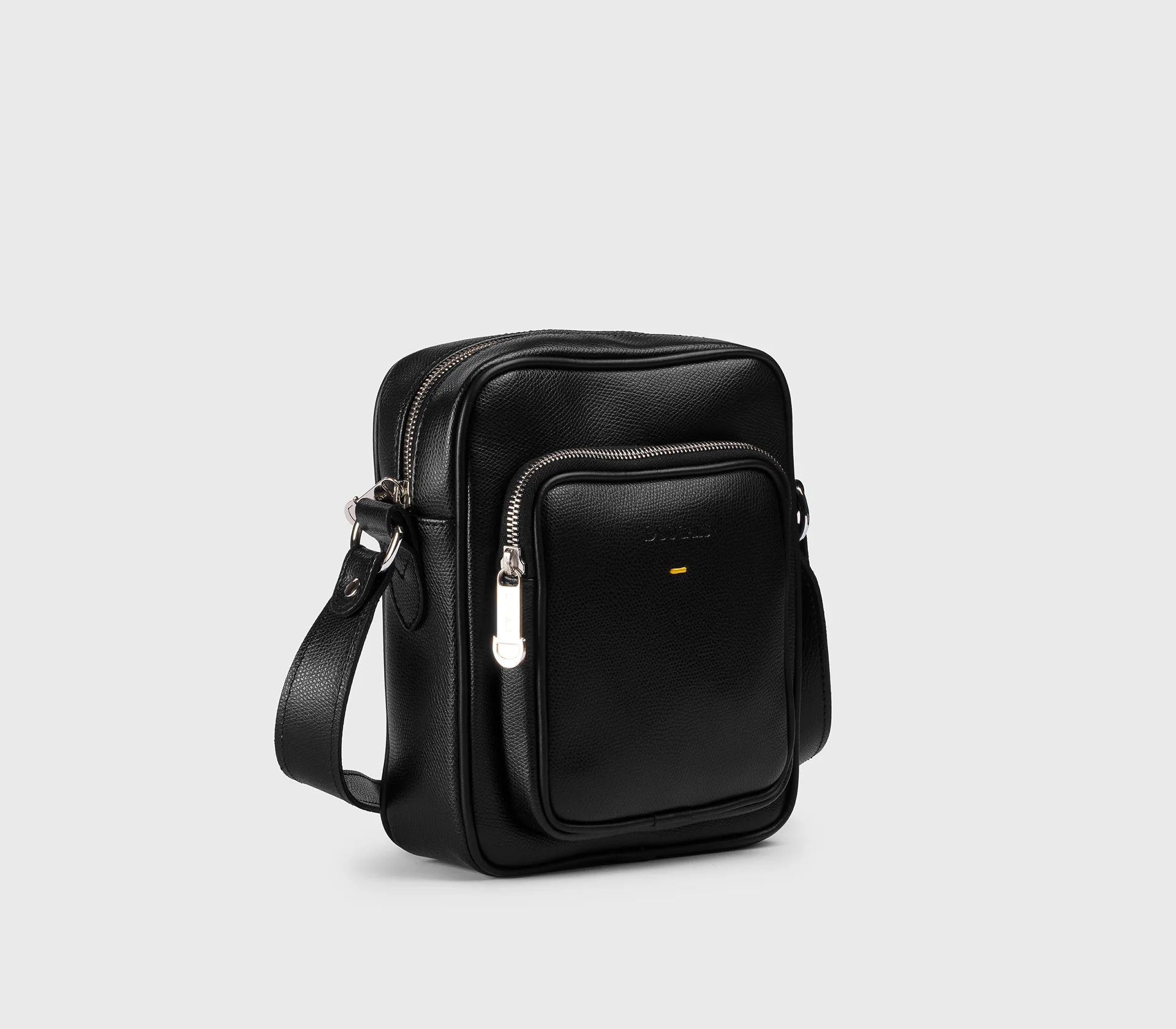 Borsa a tracolla in pelle palmellata nera - Image 3