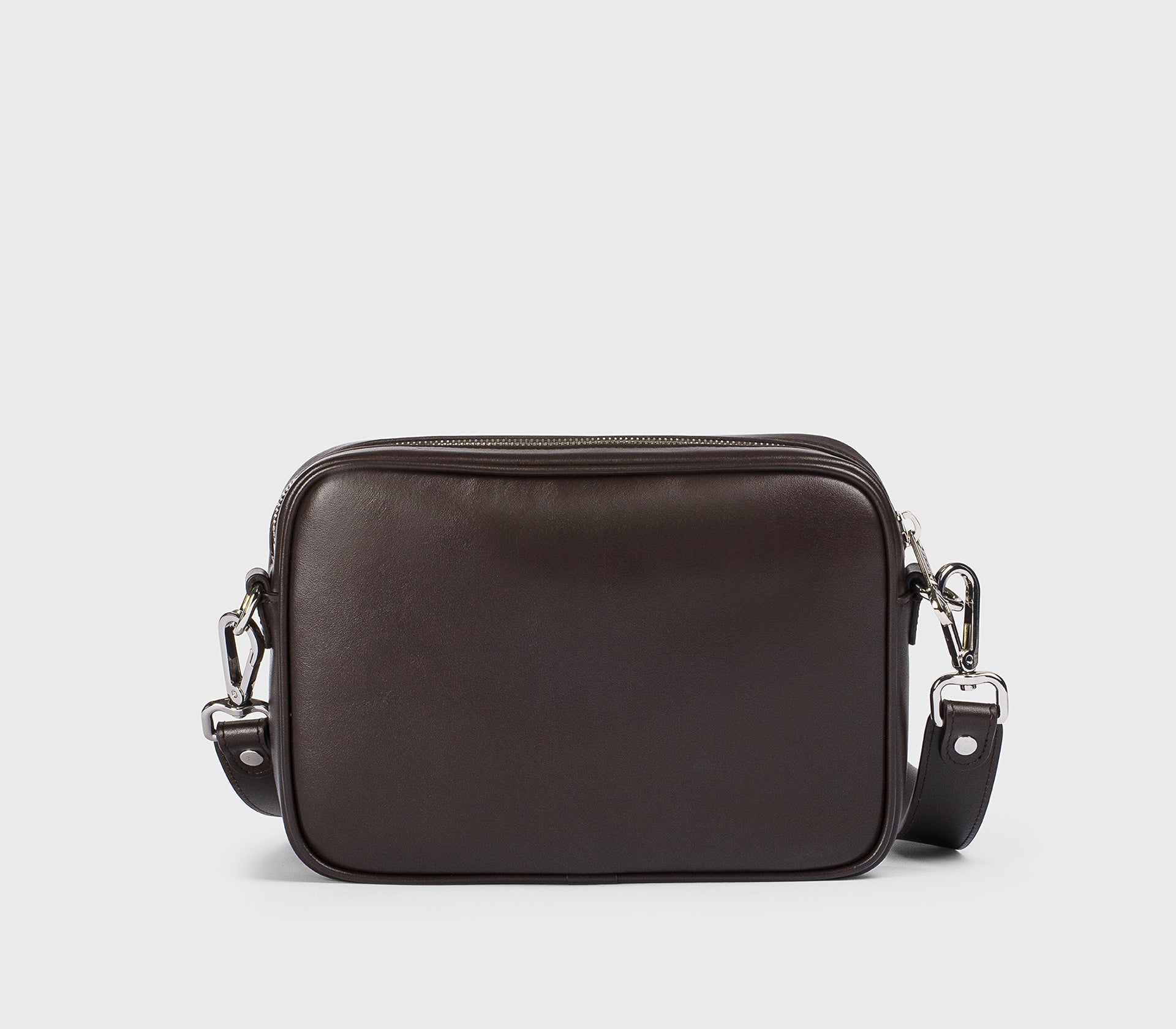 Borsa messenger in pelle con dettaglio matelassé cacao - Image 4