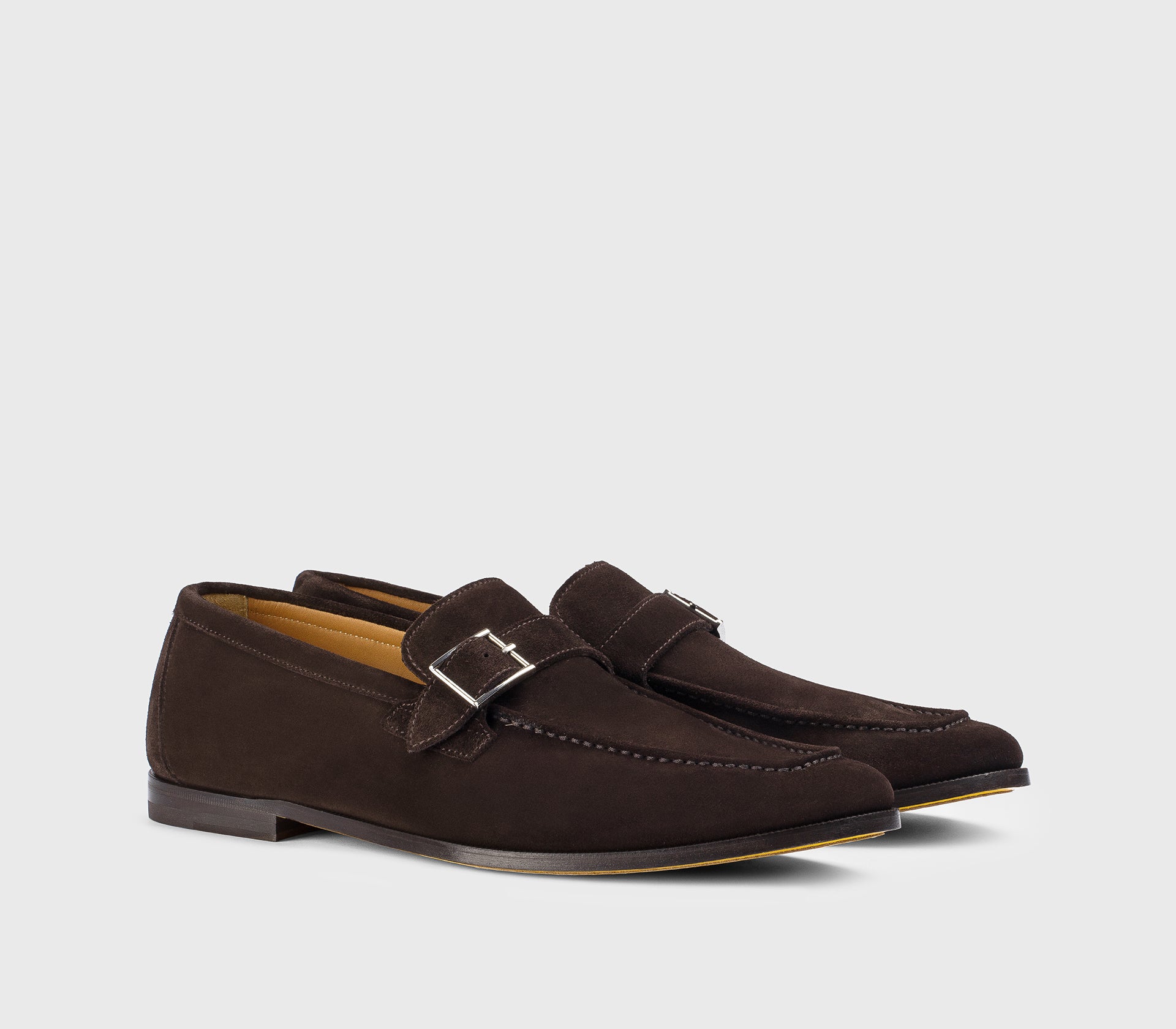 DU3524NORWUZ009TM23 - Mocassino mono fibbia in suede marrone "terre" - Image 3