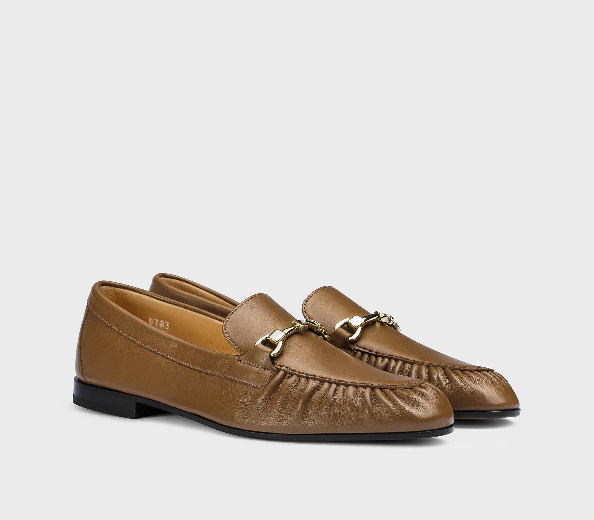 DD8783MEGNUF214NC49 - Mocassino con morsetto in pelle marrone "cannella" - Image 3
