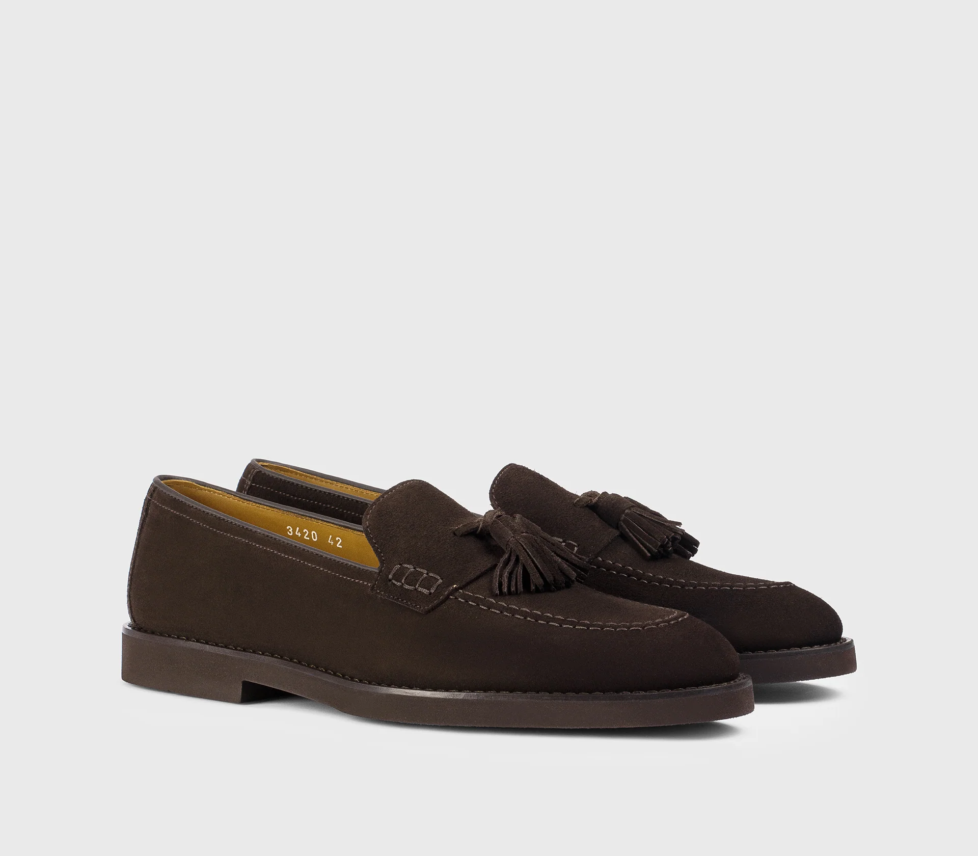 DU3420SALOUF009TM23 - Mocassino con nappine in suede marrone "terre" - Image 3