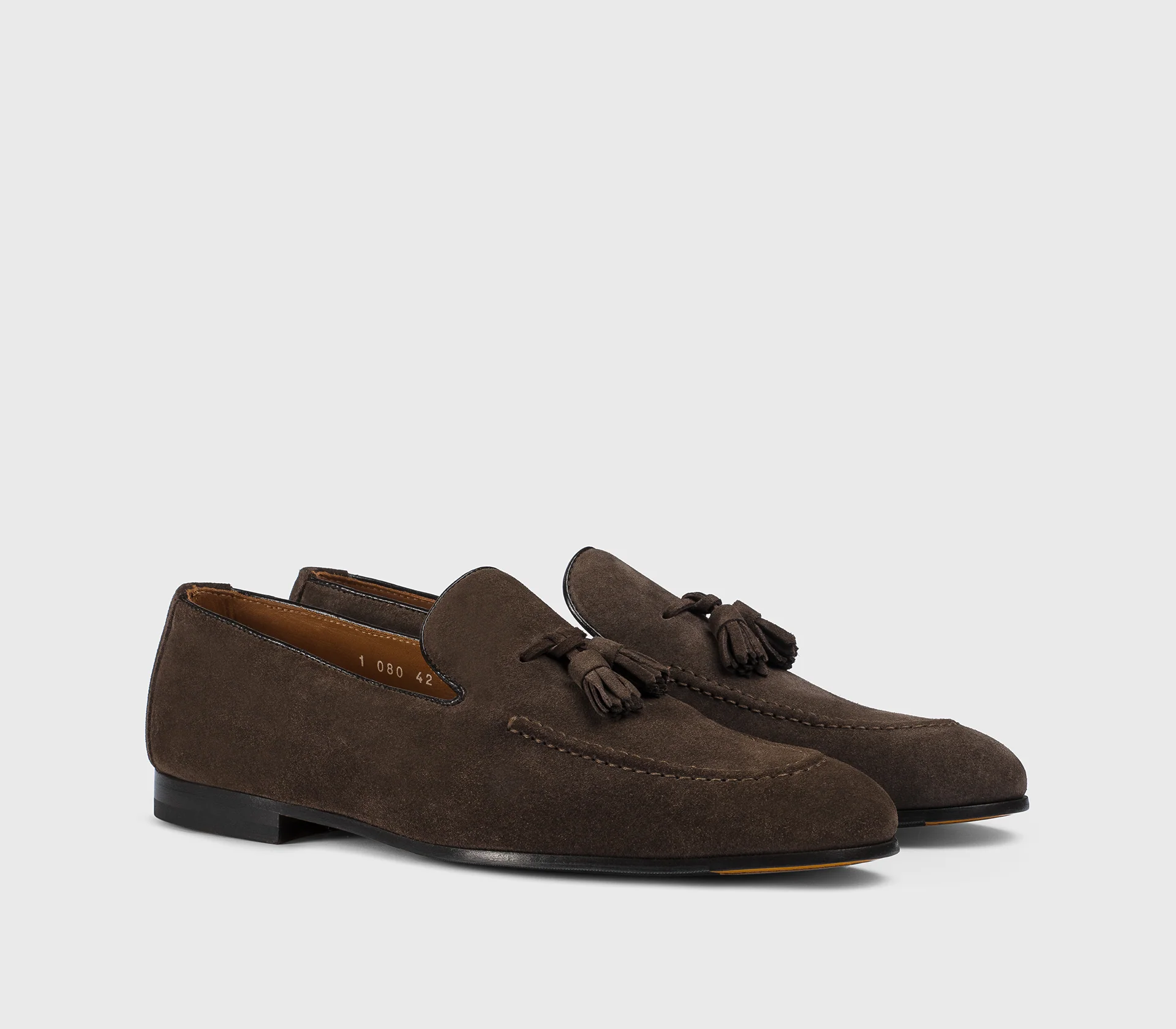DU1080PANNUF009TM23 - Mocassino con nappine in suede marrone "terre" - Image 3