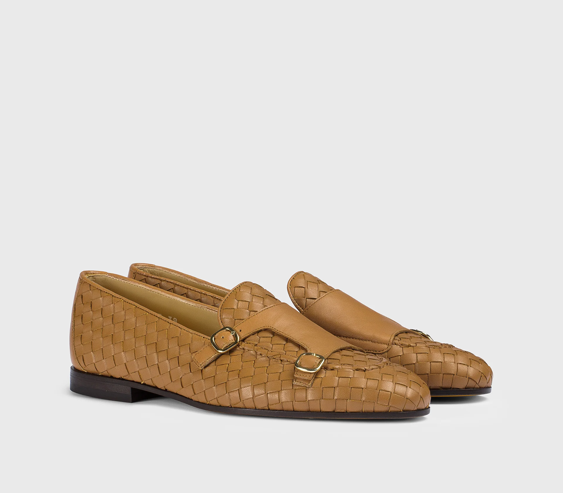 DD8633MEGNUF217TC06 - Mocassino doppia fibbia in pelle intrecciata marrone "noce" - Image 3