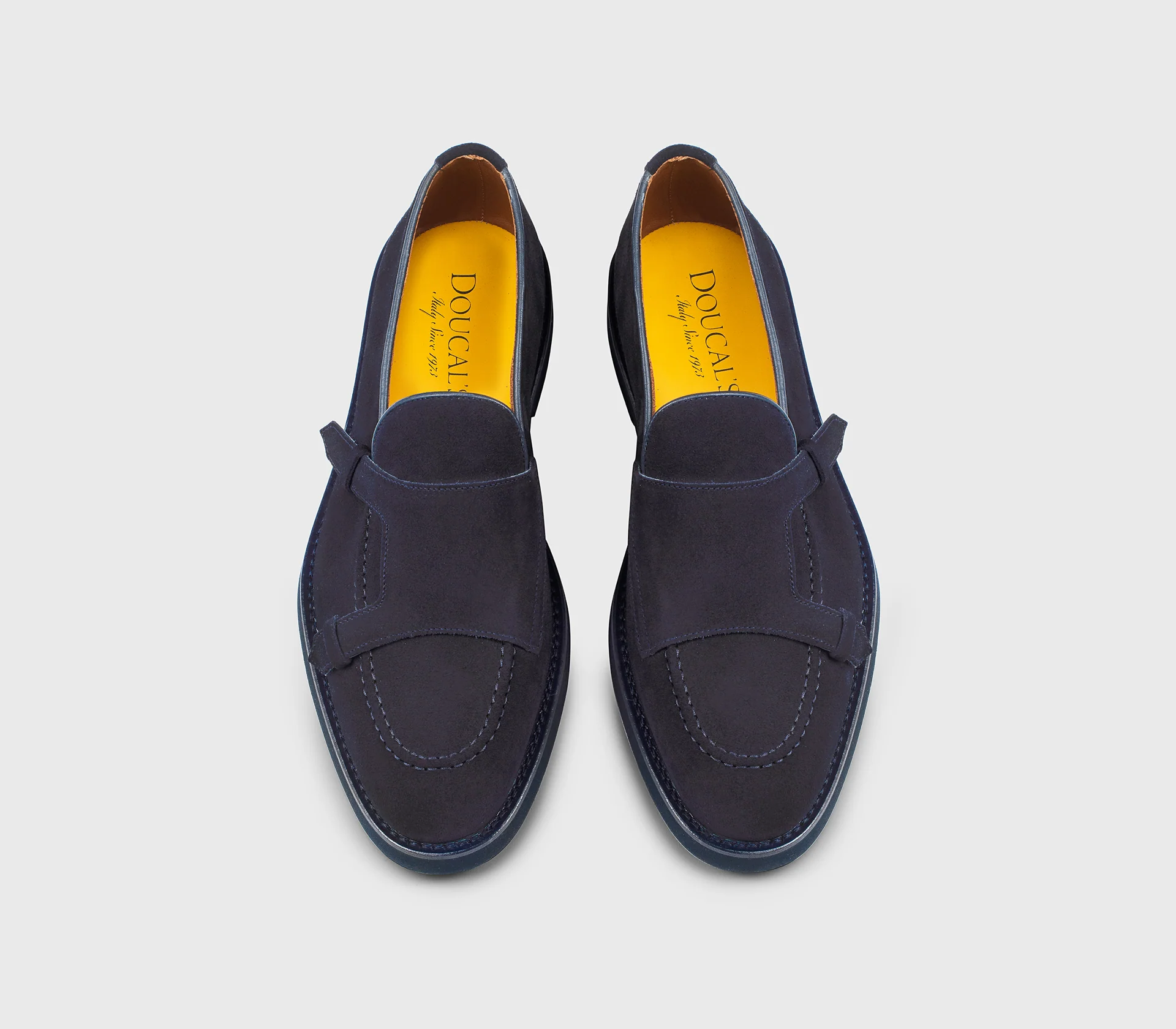 DU3419SALOUF009BB00 - Mocassino con dettaglio "passante" in suede blu - Image 2