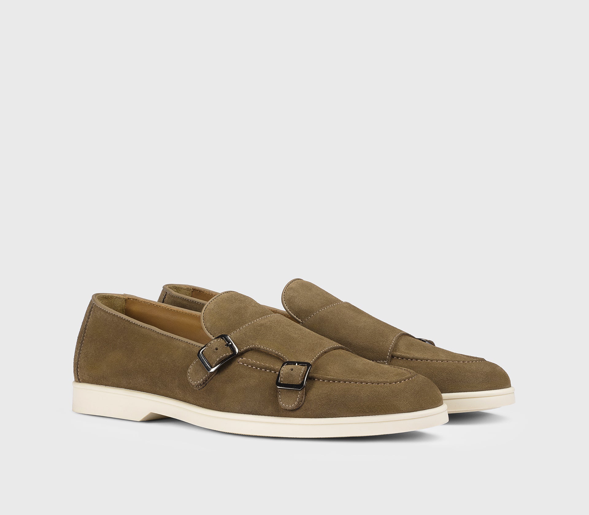 DU3414NWMAUY009GV31 - Mocassino doppia fibbia in suede palude - Image 3