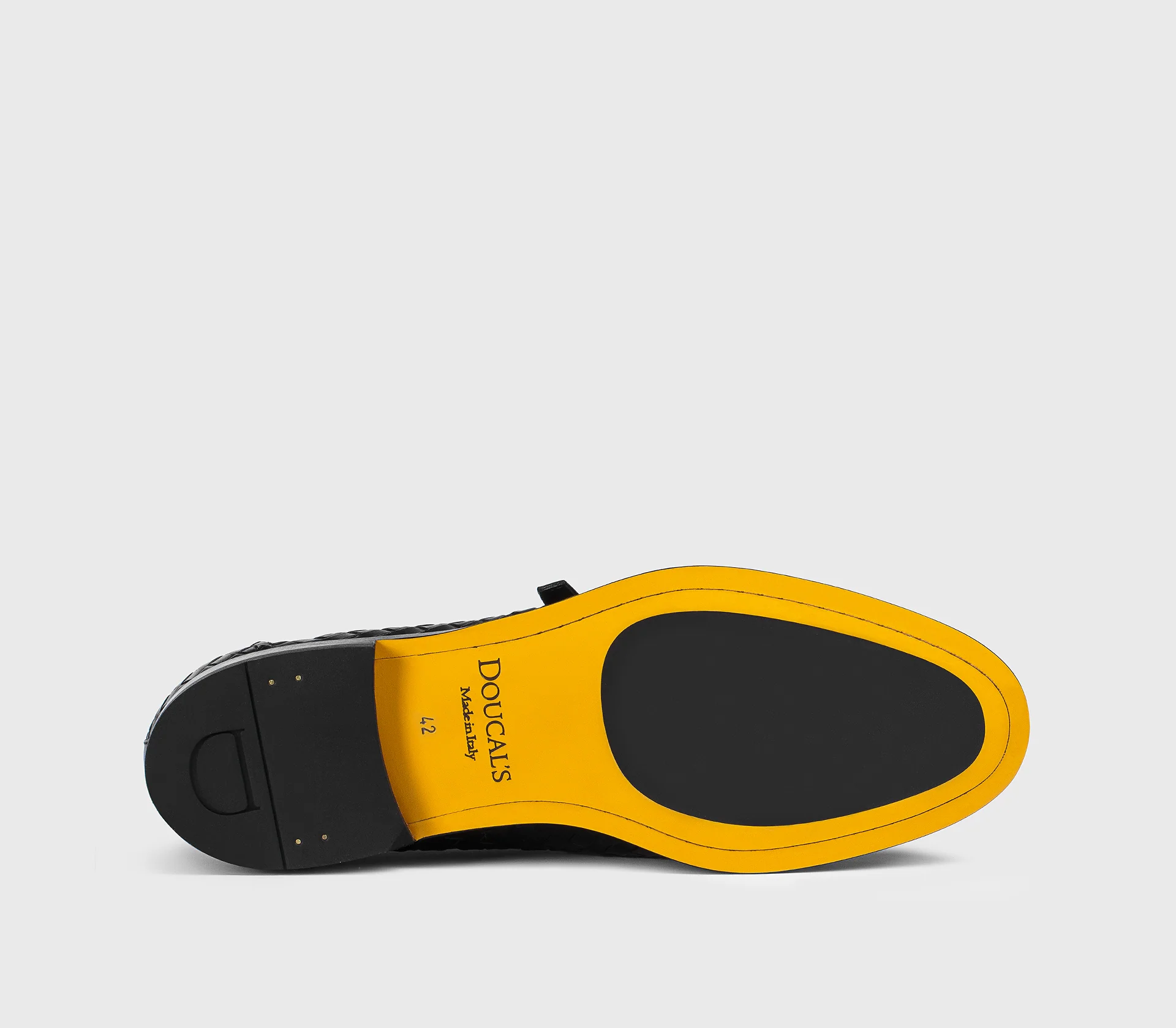 DU3412ORVNUY195NN00 - Mocassino doppia fibbia in pelle intrecciata nero - Image 4