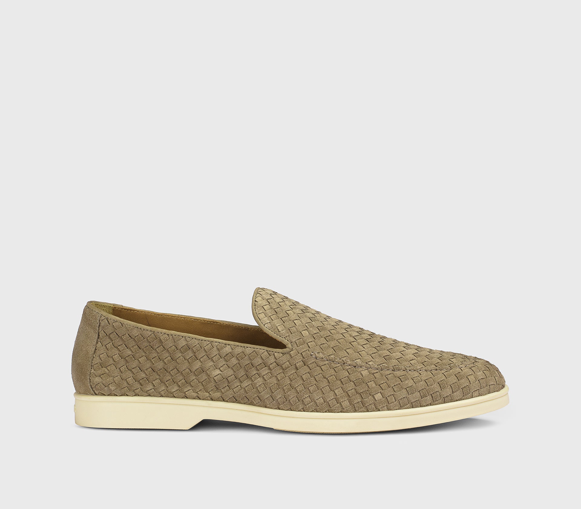 DU3416NWMAUY261GM05 - Mocassino in suede intrecciato marrone "taupe"
