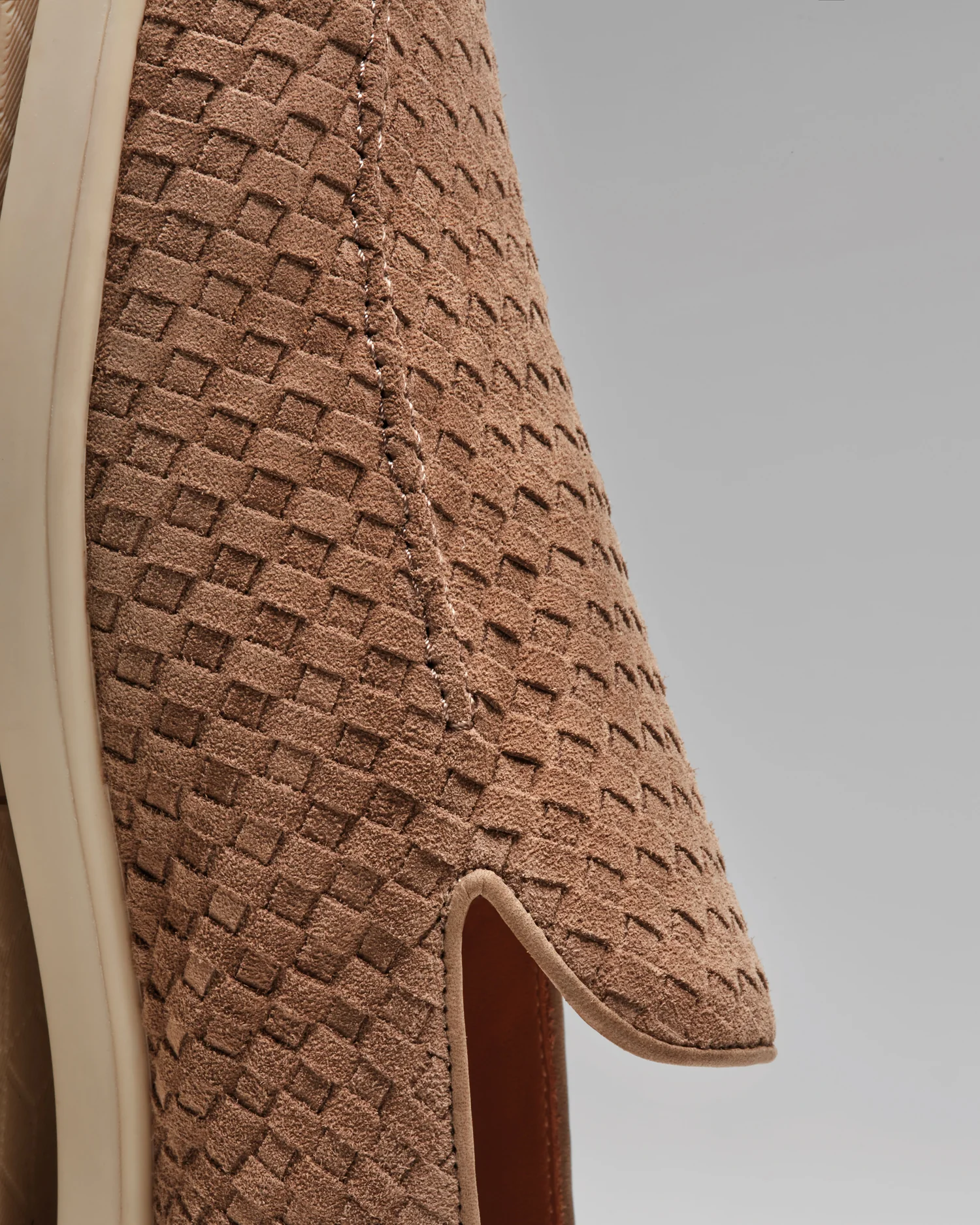 DU3416NWMAUY261GM05 - Mocassino in suede intrecciato marrone "taupe" - Image 5