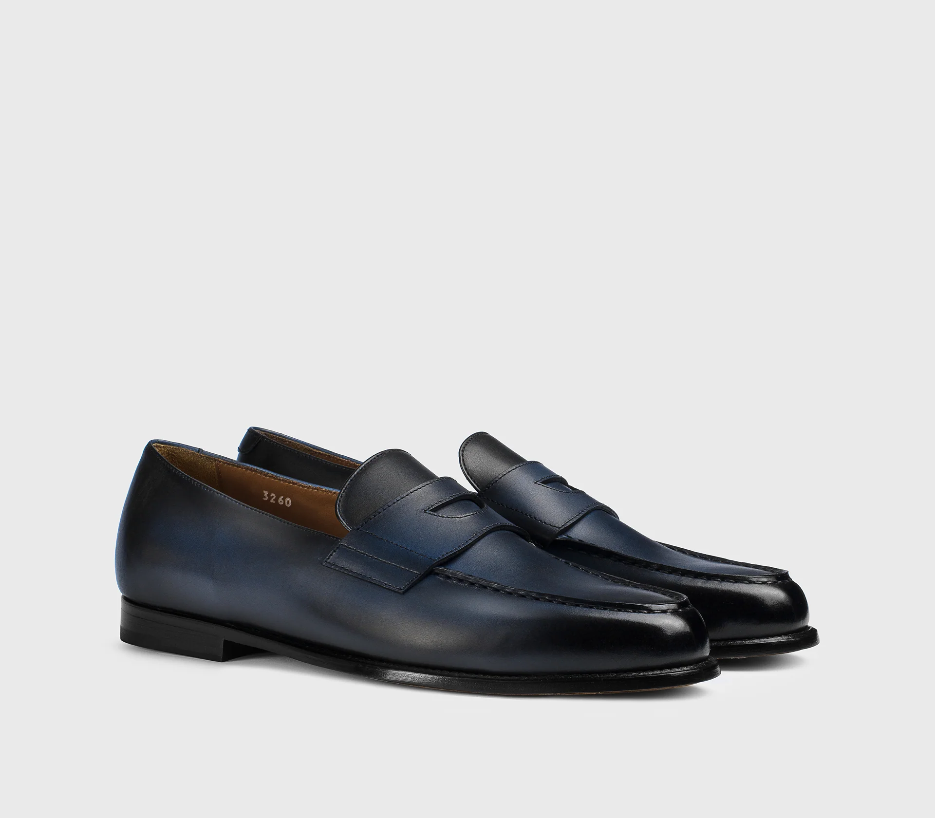 DU3260MARIUF159NB28 - Mocassino "Mario 50" in pelle blu - Image 3