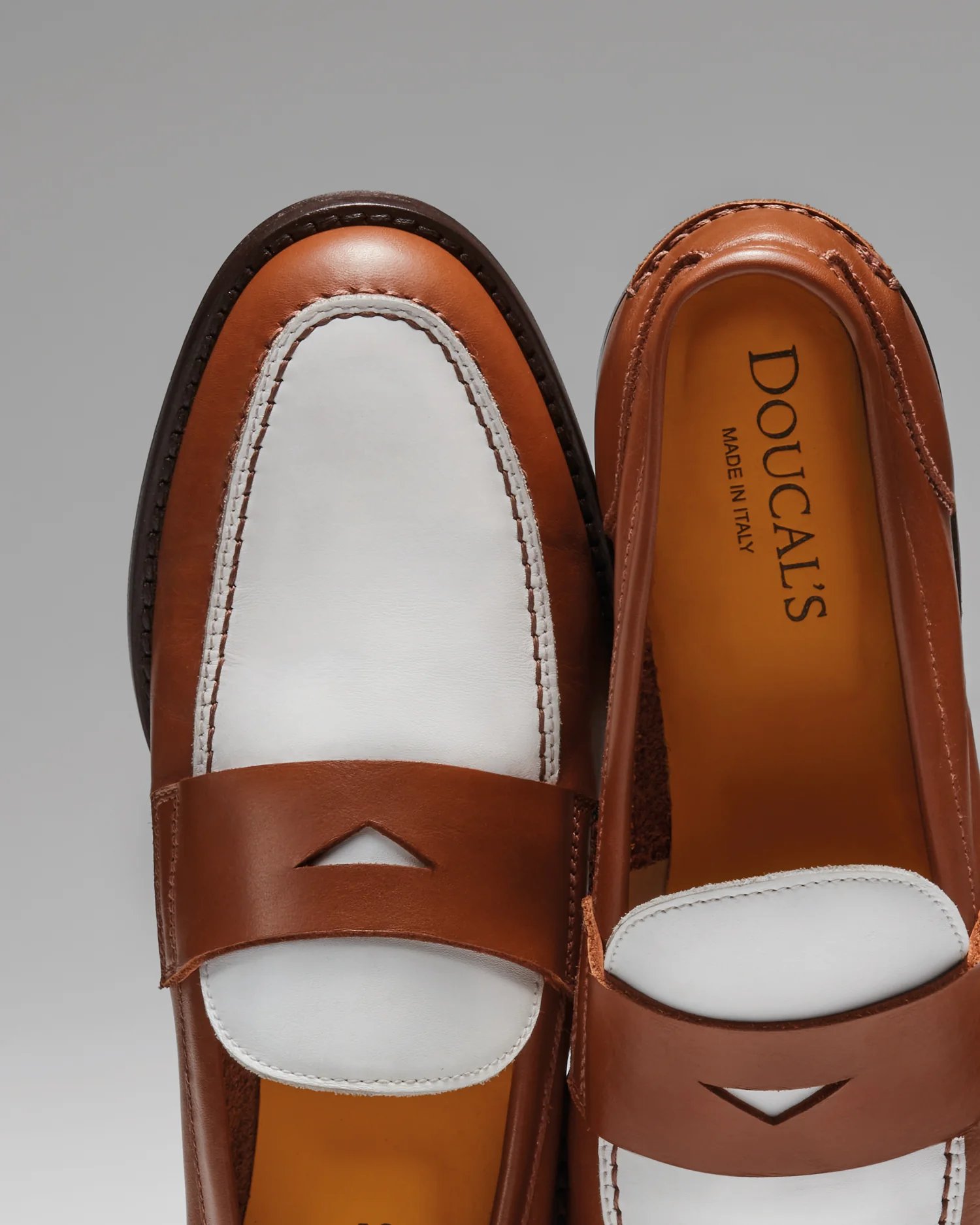DD8796ALAIPY708TC49 - Mocassino in pelle bicolore marrone e bianco - Image 5