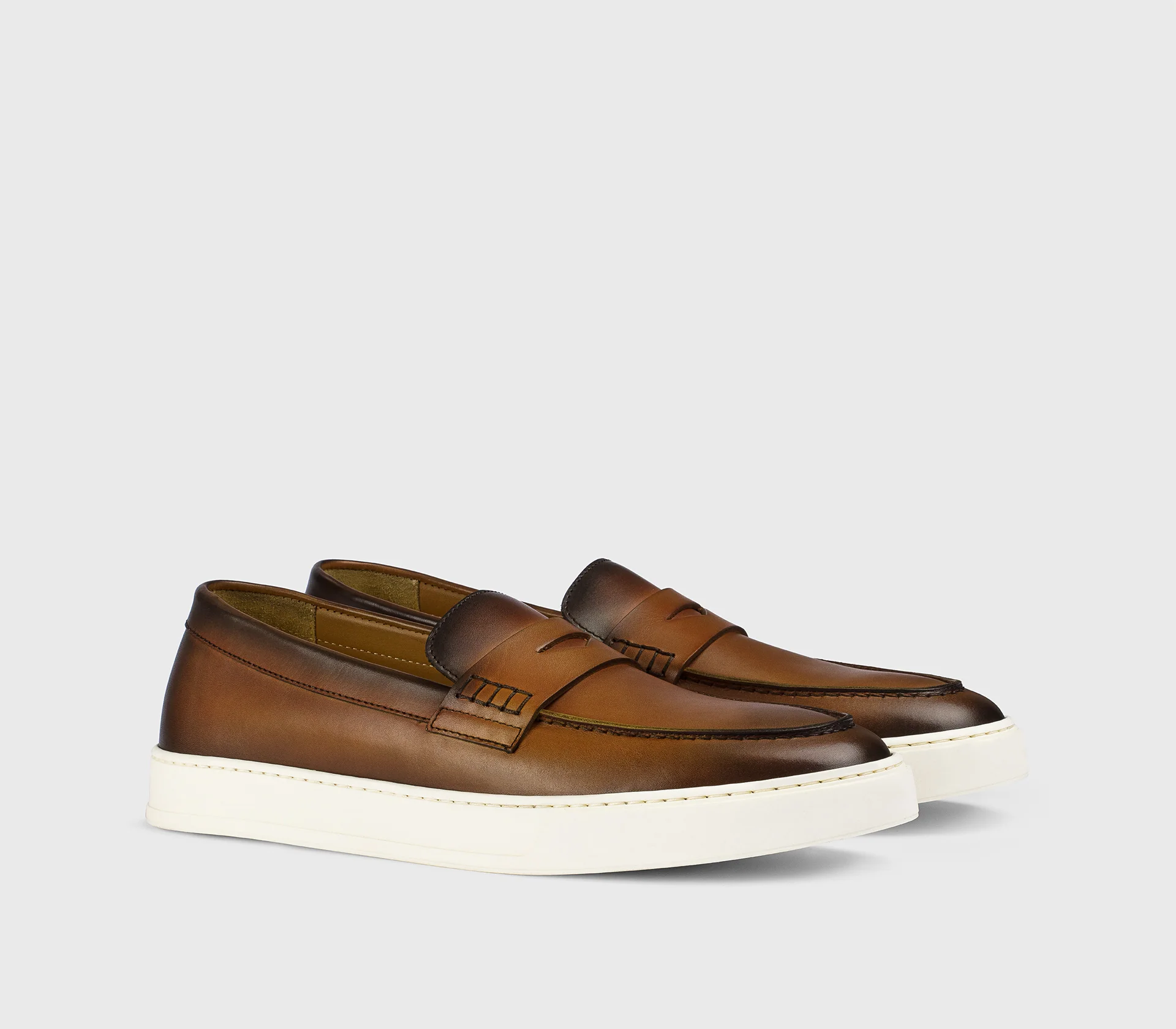 DU3546STEVUY159EC22 - Mocassino slip-on con mascherina in pelle caramel - Image 3