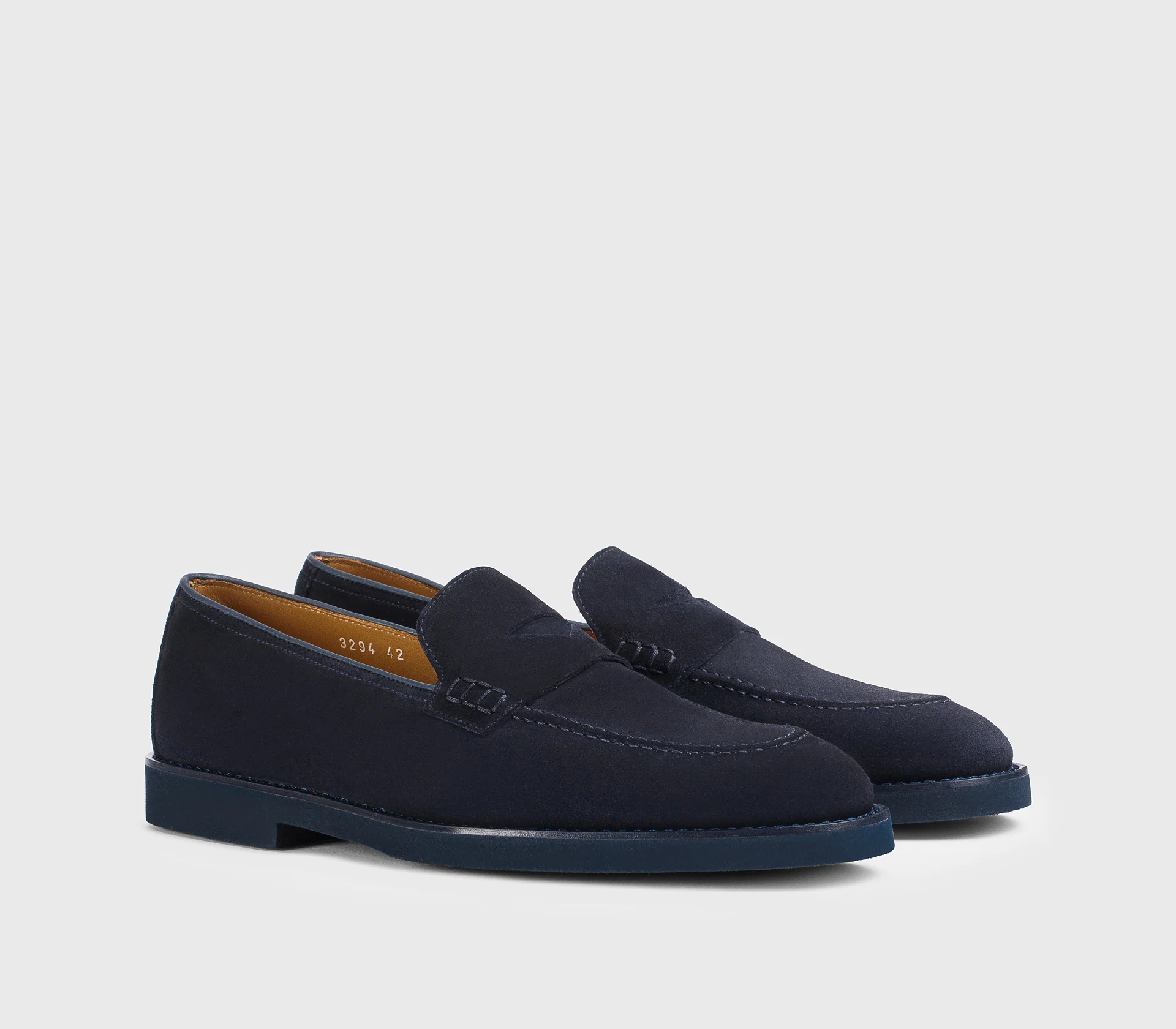 DU3294SALOUF009BB00 - Mocassino in suede blu - Image 3