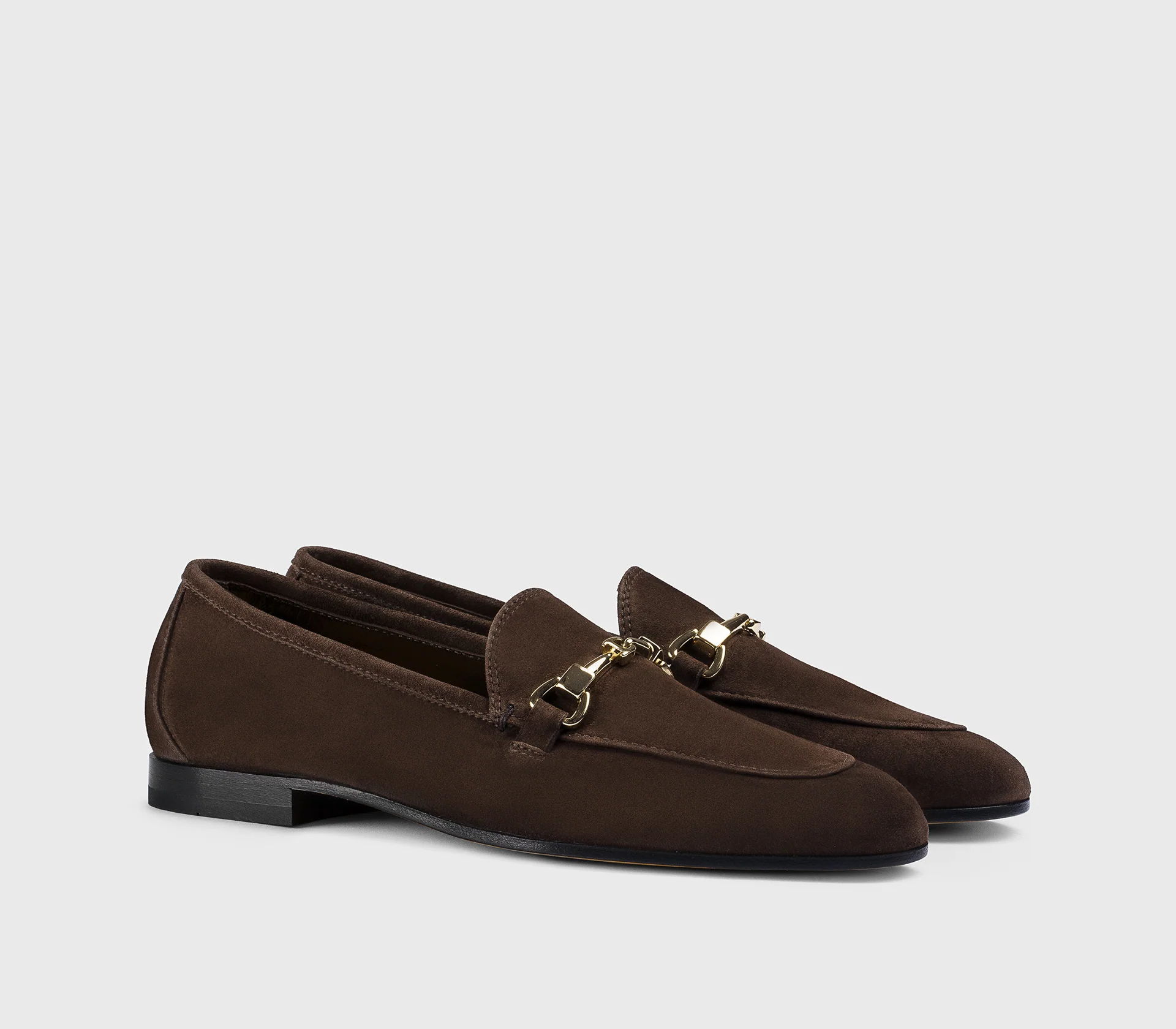 DD8878MEGNUZ278NM38 - Mocassino con accessorio in metallo in suede marrone "moka" - Image 3