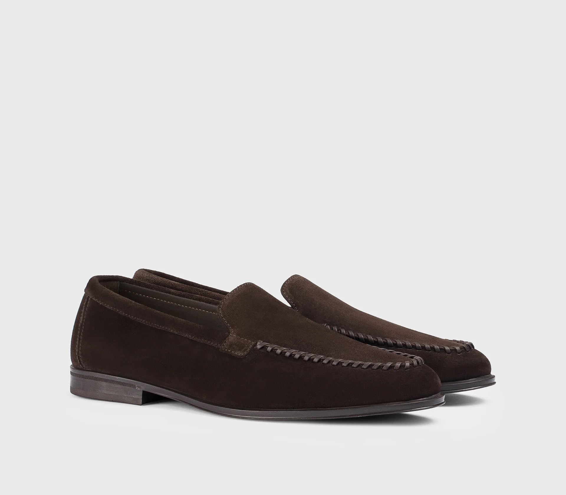 DU3517NOTTUY009TM23 - Mocassino in suede con infilature marrone "terre" - Image 3