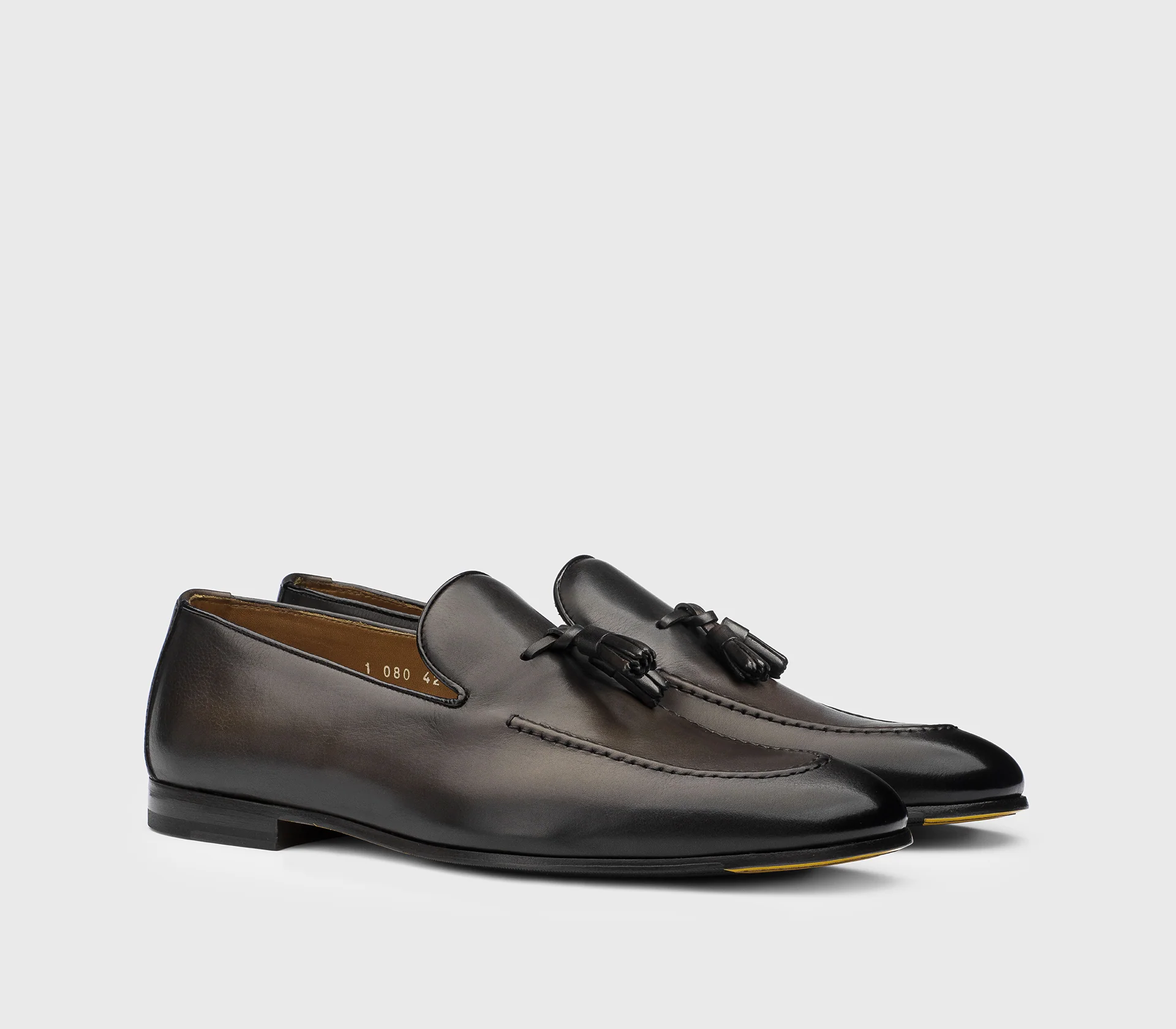 DU1080PANNUF159TM29 - Mocassino con nappine in pelle testa di moro - Image 3