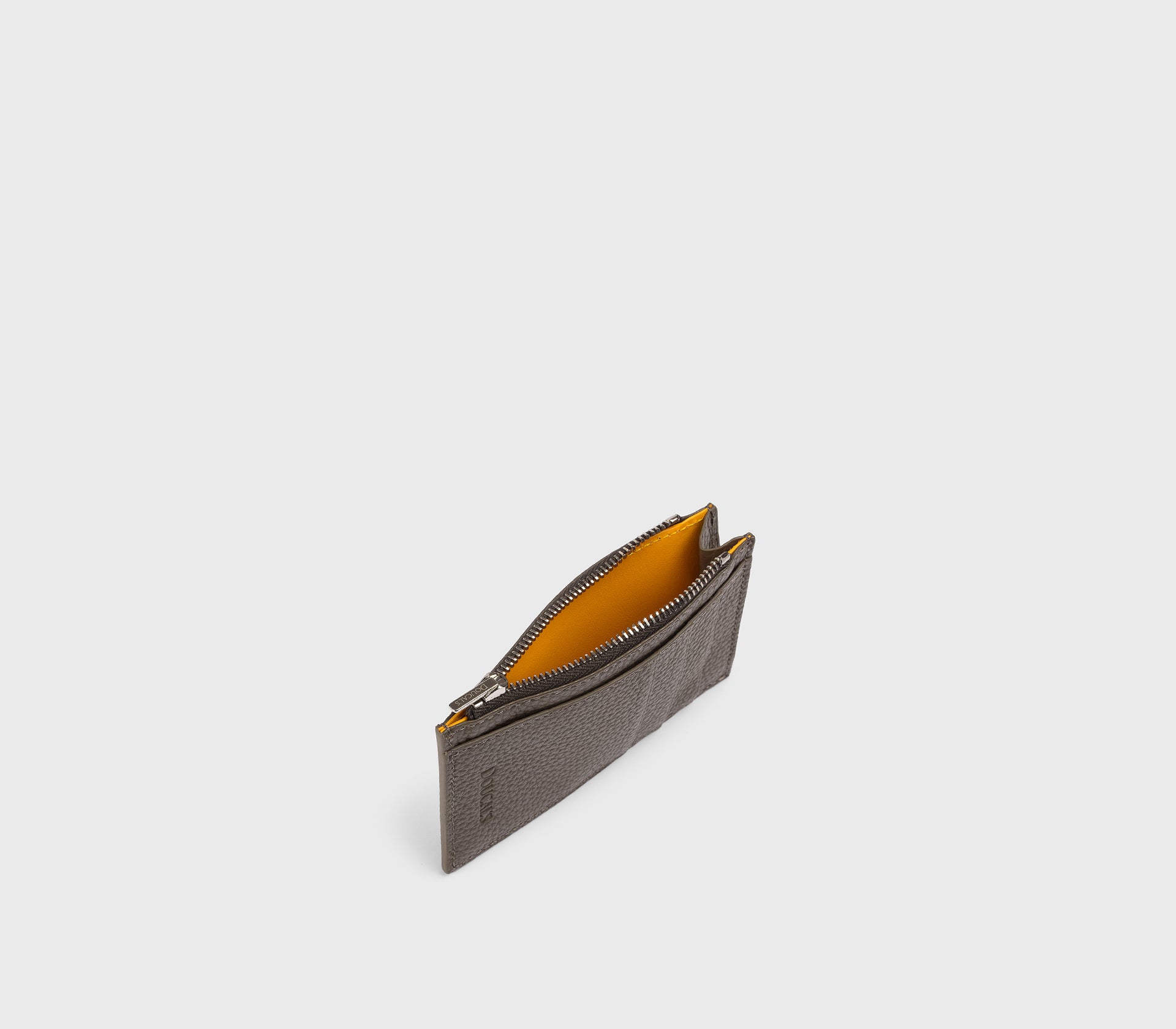 Porta carte con zip in pelle bottalata fango - Image 2
