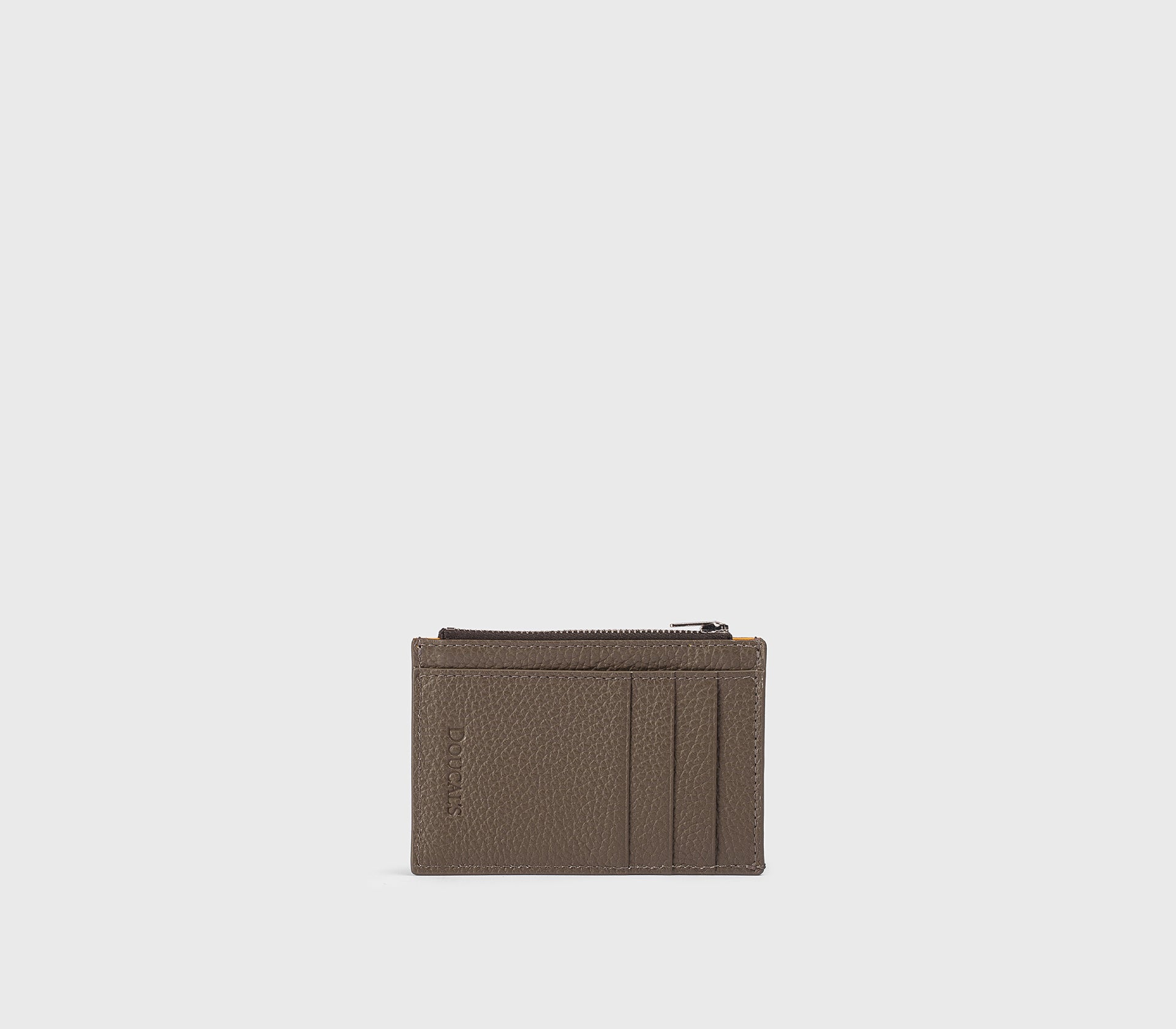 Porta carte con zip in pelle bottalata fango - Image 3