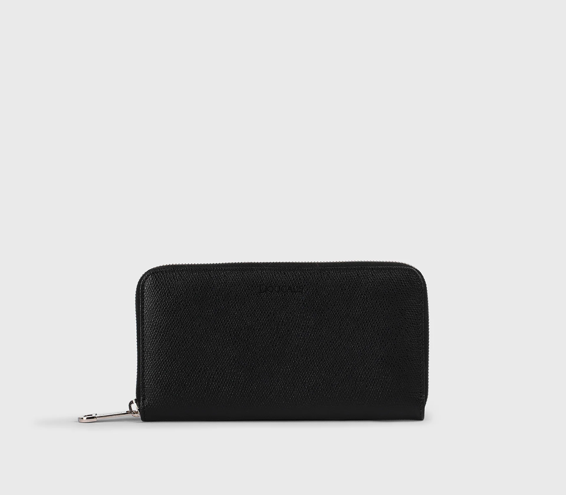 Portafoglio continental in pelle palmellata nero