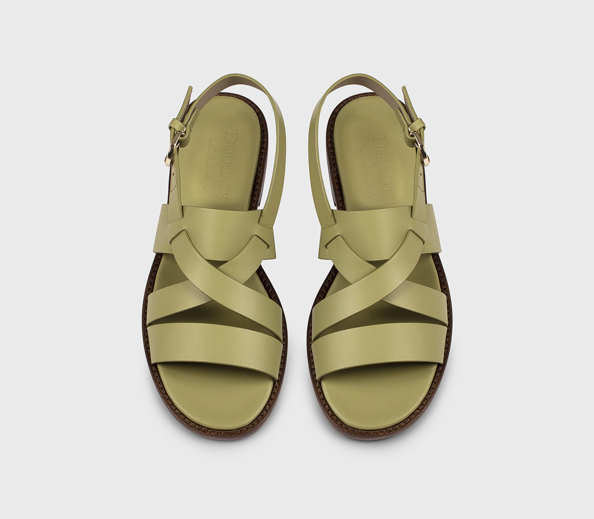DD8775MARNUF073MV39 - Sandalo multifascia in pelle verde "leave" - Image 2