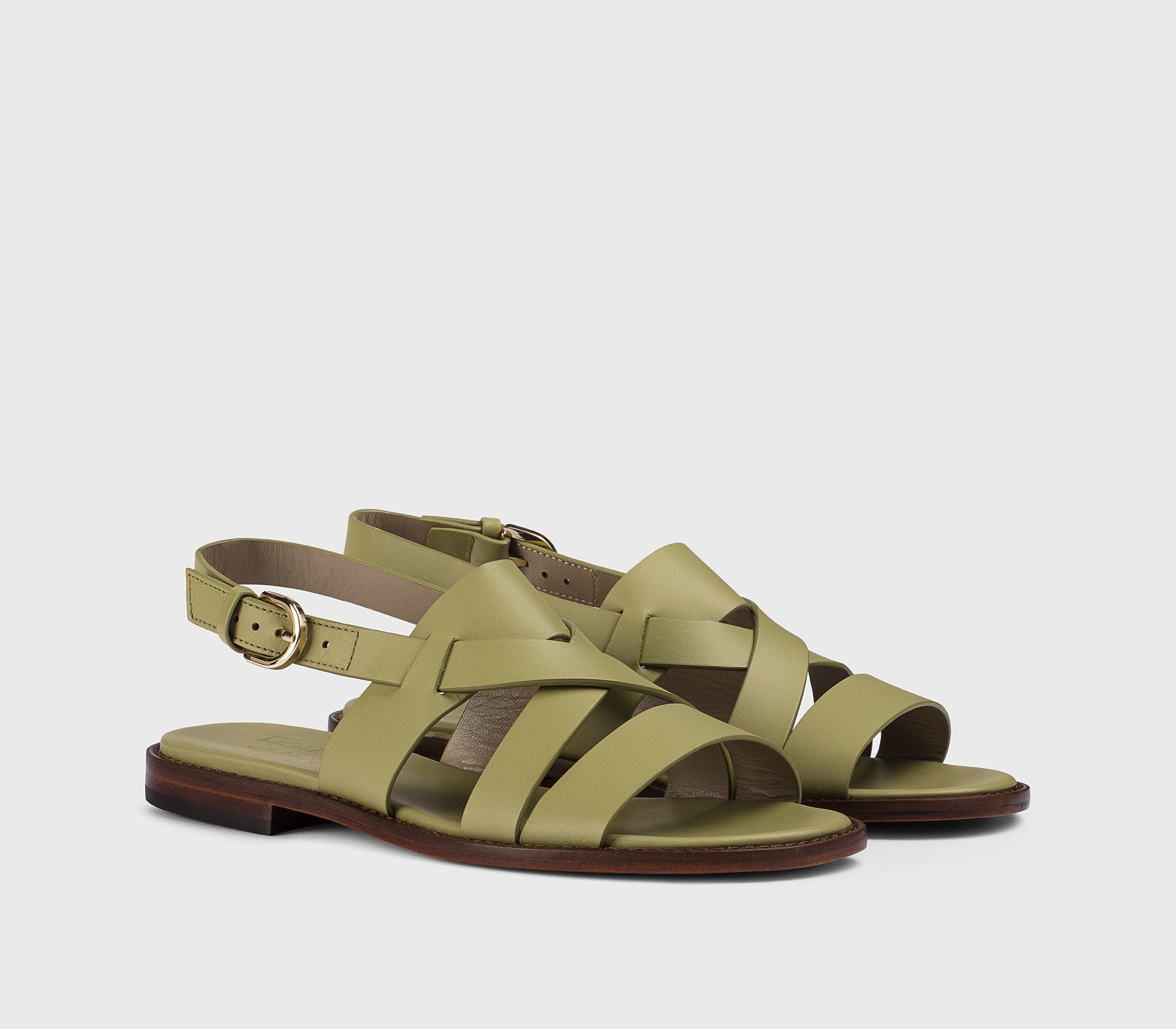 DD8775MARNUF073MV39 - Sandalo multifascia in pelle verde "leave" - Image 3