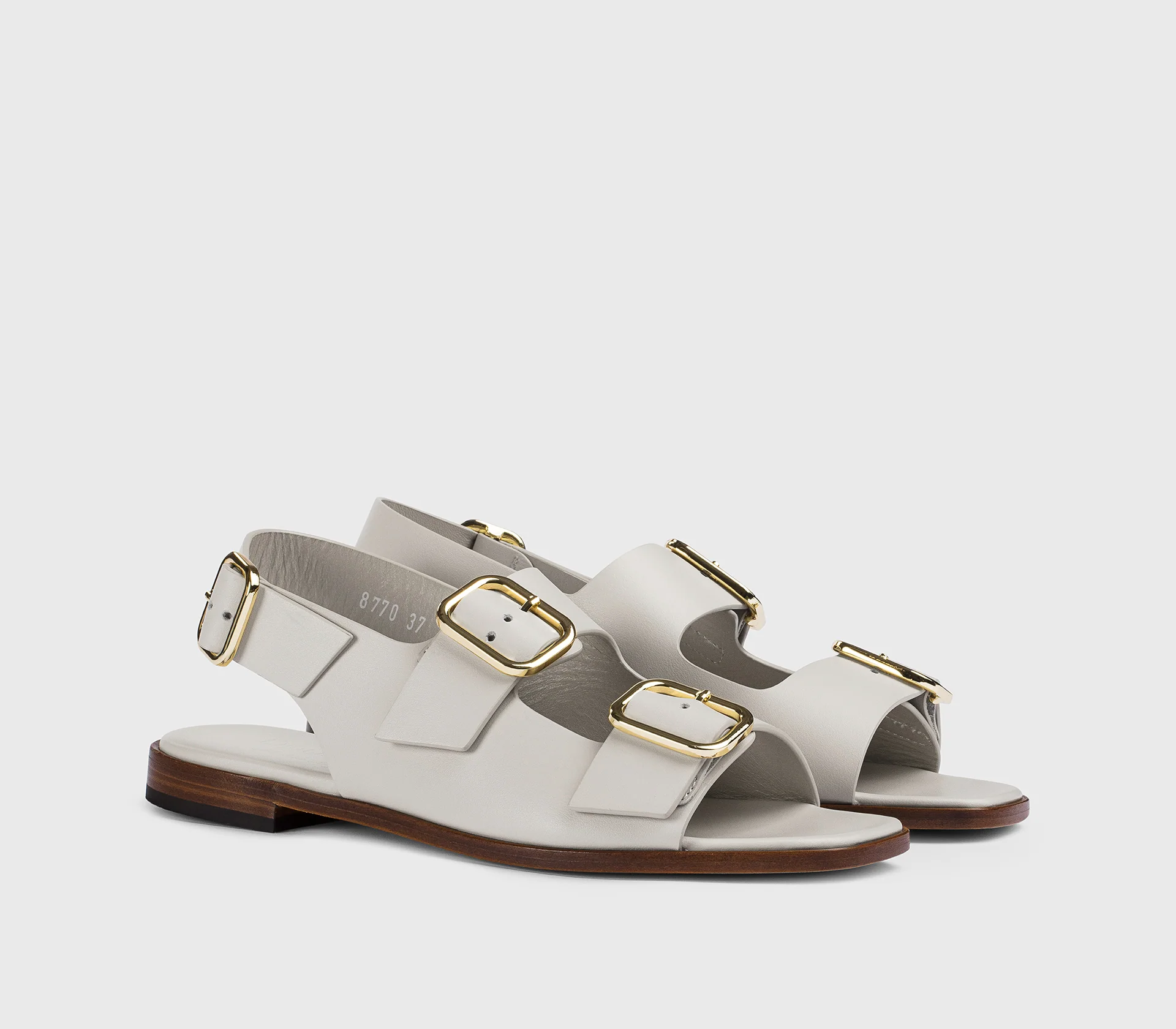 DD8770DEGNUF073MW13 - Sandalo con fibbie in pelle bianco - Image 3