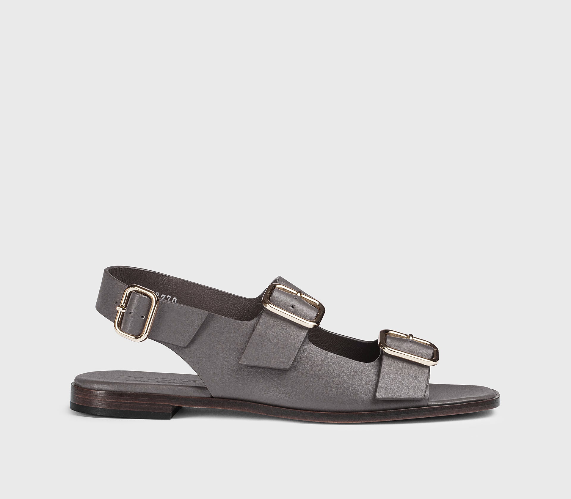 DD8770DEGNUF073MN03 - Sandalo con fibbie in pelle grigio