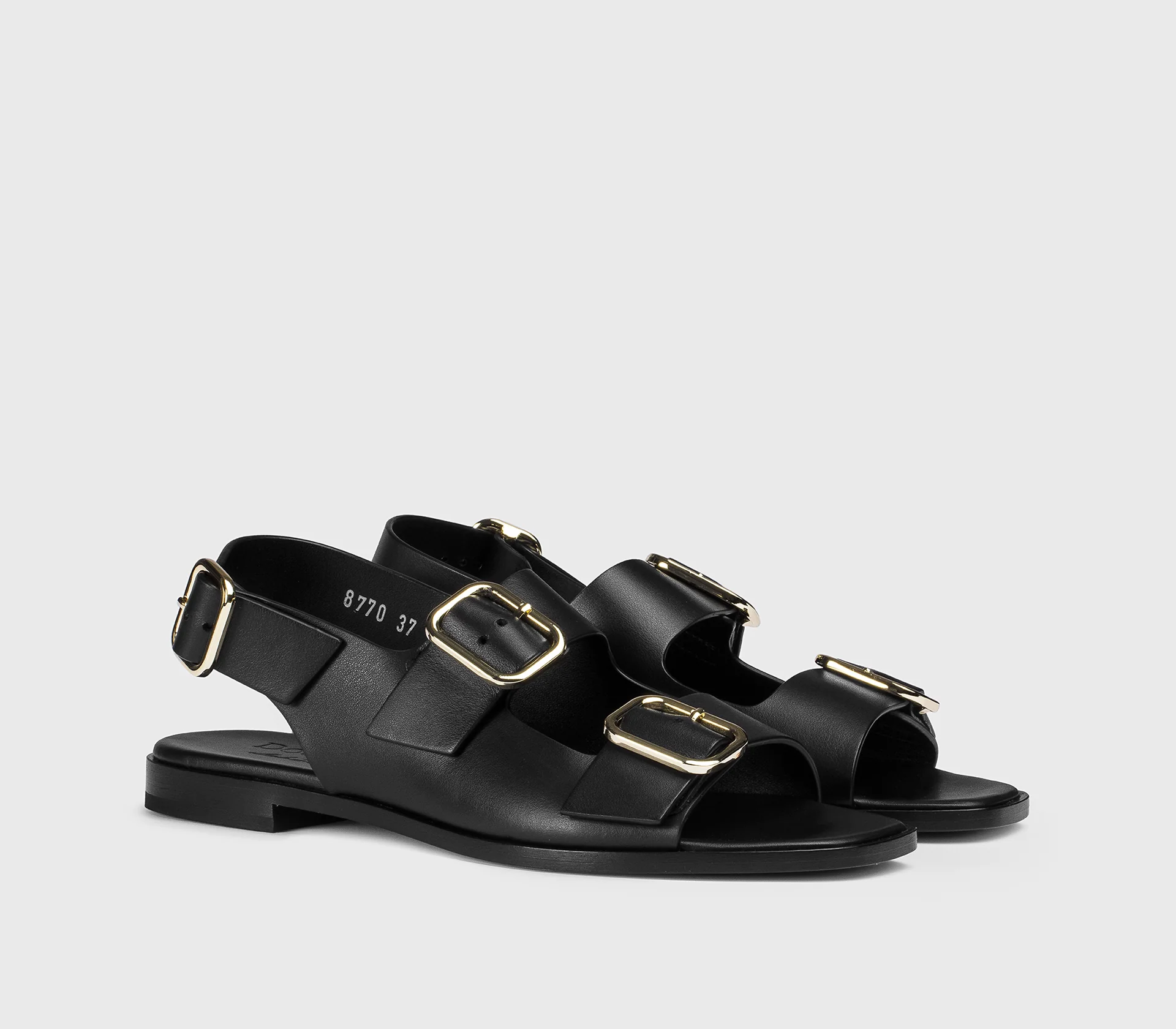 DD8770DEGNUF073NN00 - Sandalo con fibbie in pelle nero - Image 3