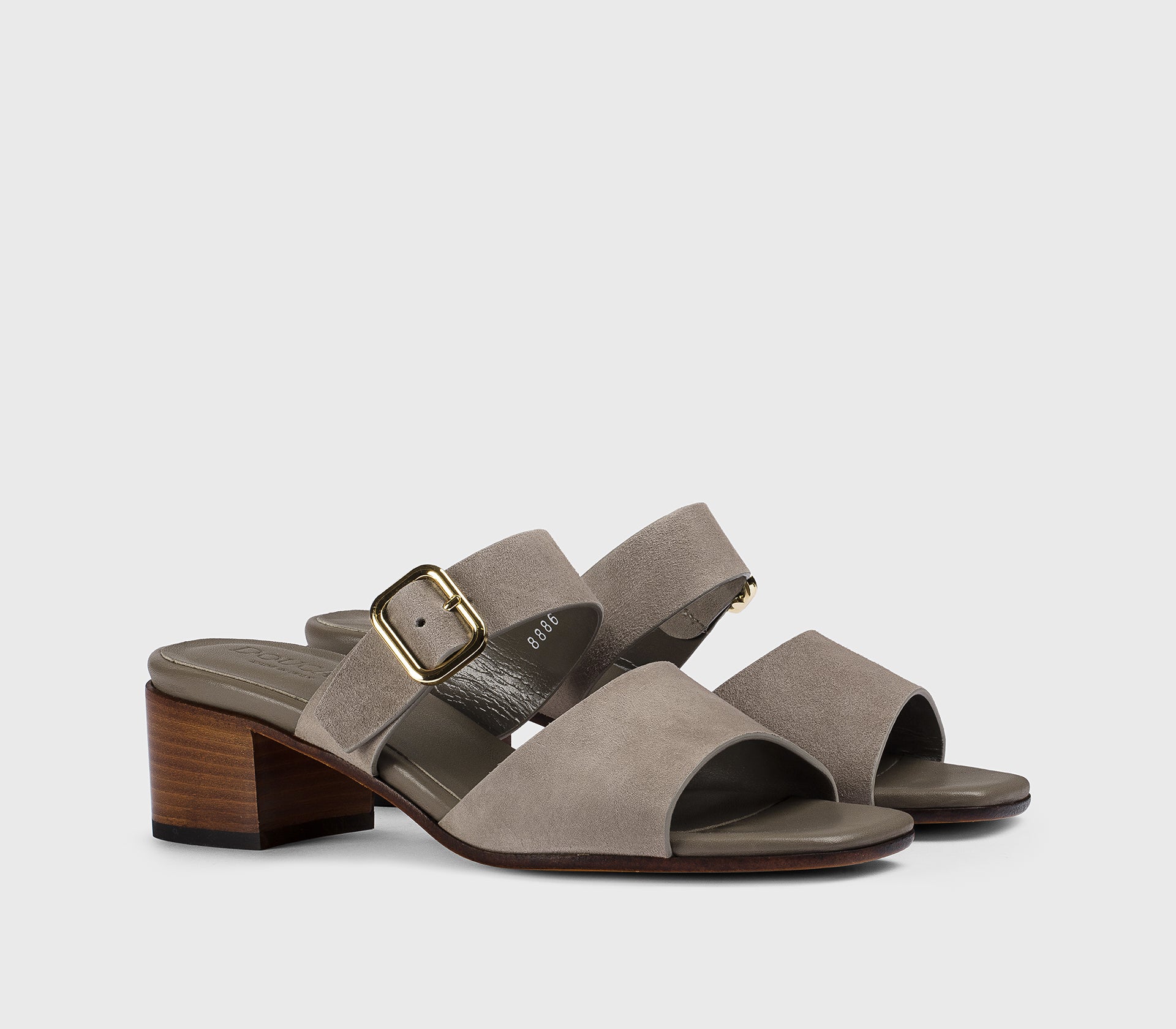 DD8886EDITUF278MN45 - Sandalo doppia fascia in suede grigio caldo - Image 3