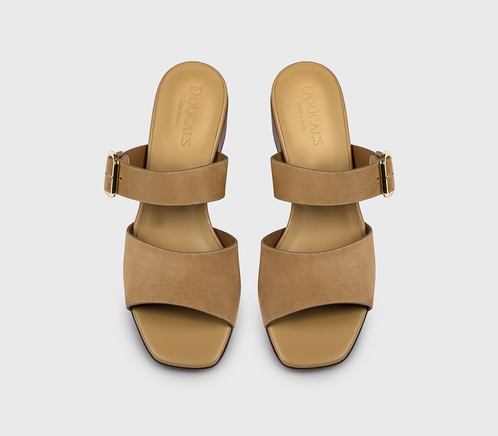 DD8886EDITUF278MC53 - Sandalo doppia fascia in suede "teddy" beige - Image 2