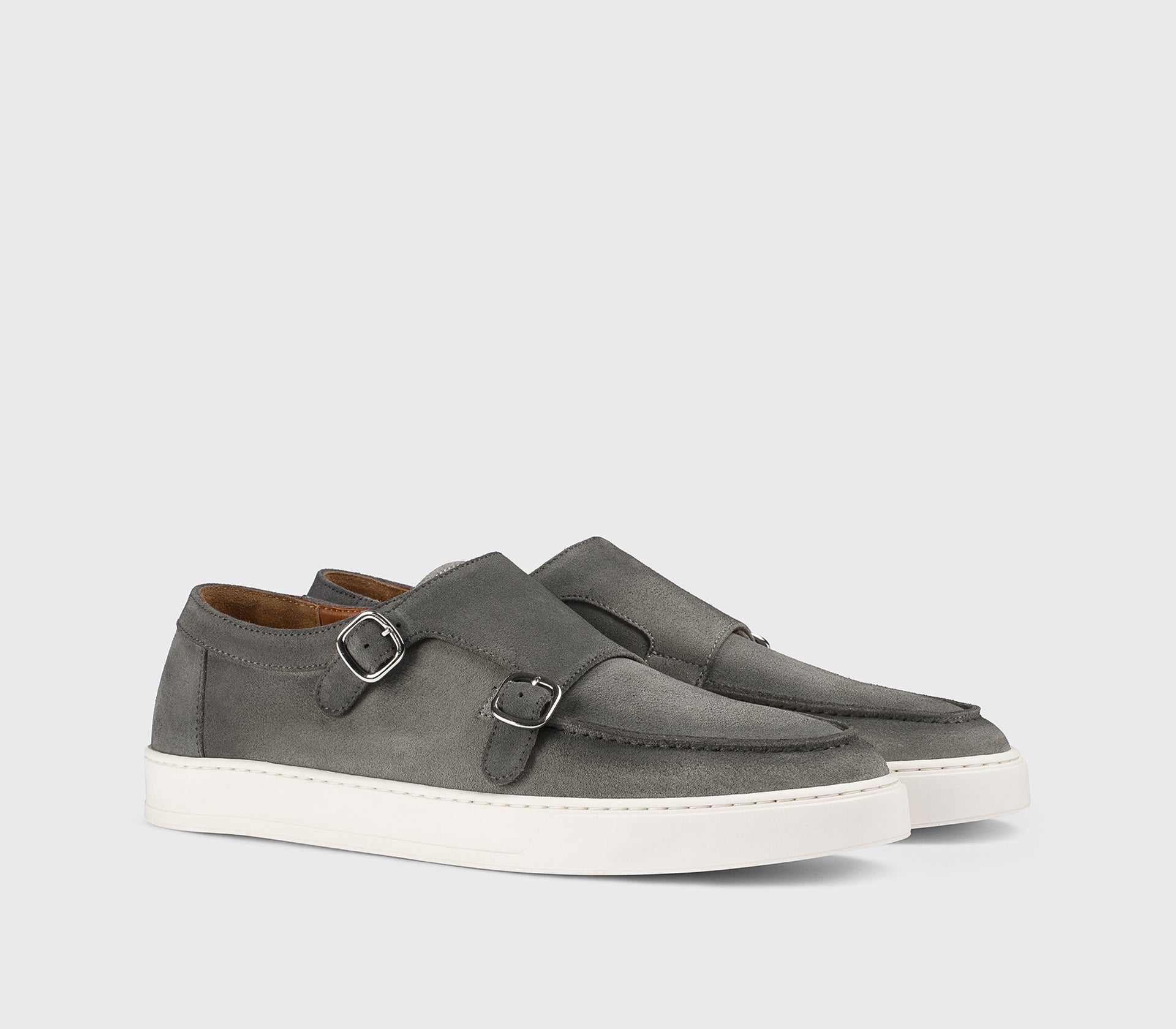 DU3548STEVUY260EN22 - Doppia fibbia in suede grigio "iron" - Image 3