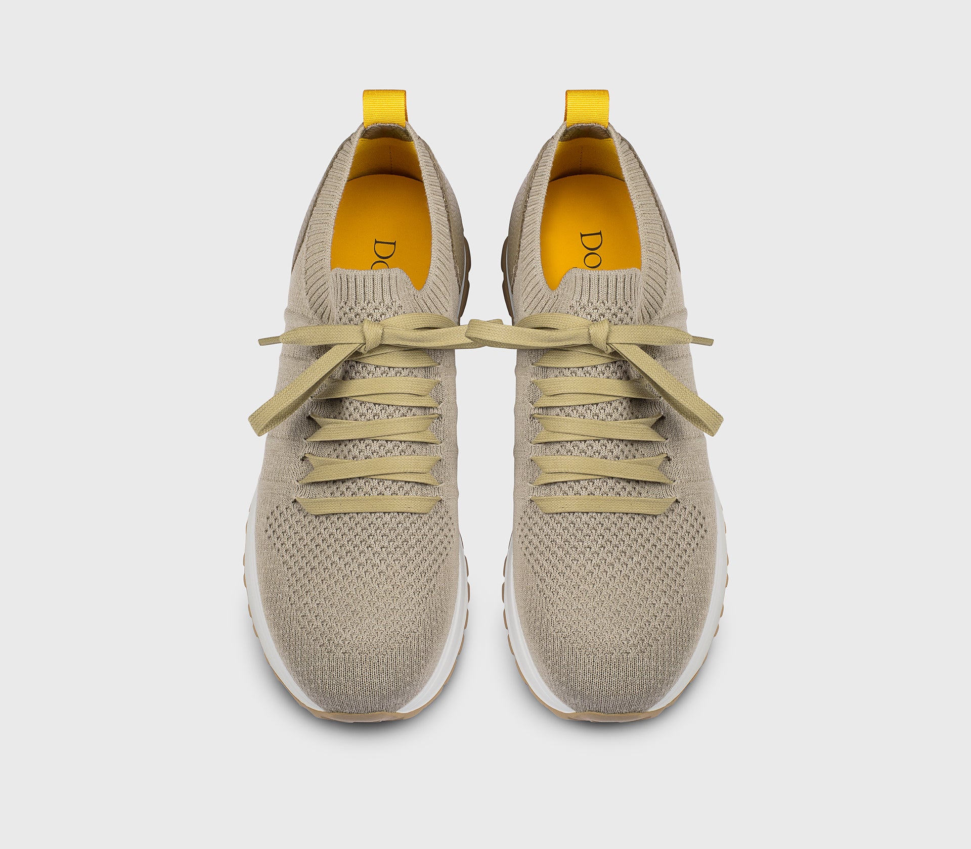 DU3222SYDNPZ830DM49 - Sneaker in tessuto tecnico e pelle taupe e creta - Image 2