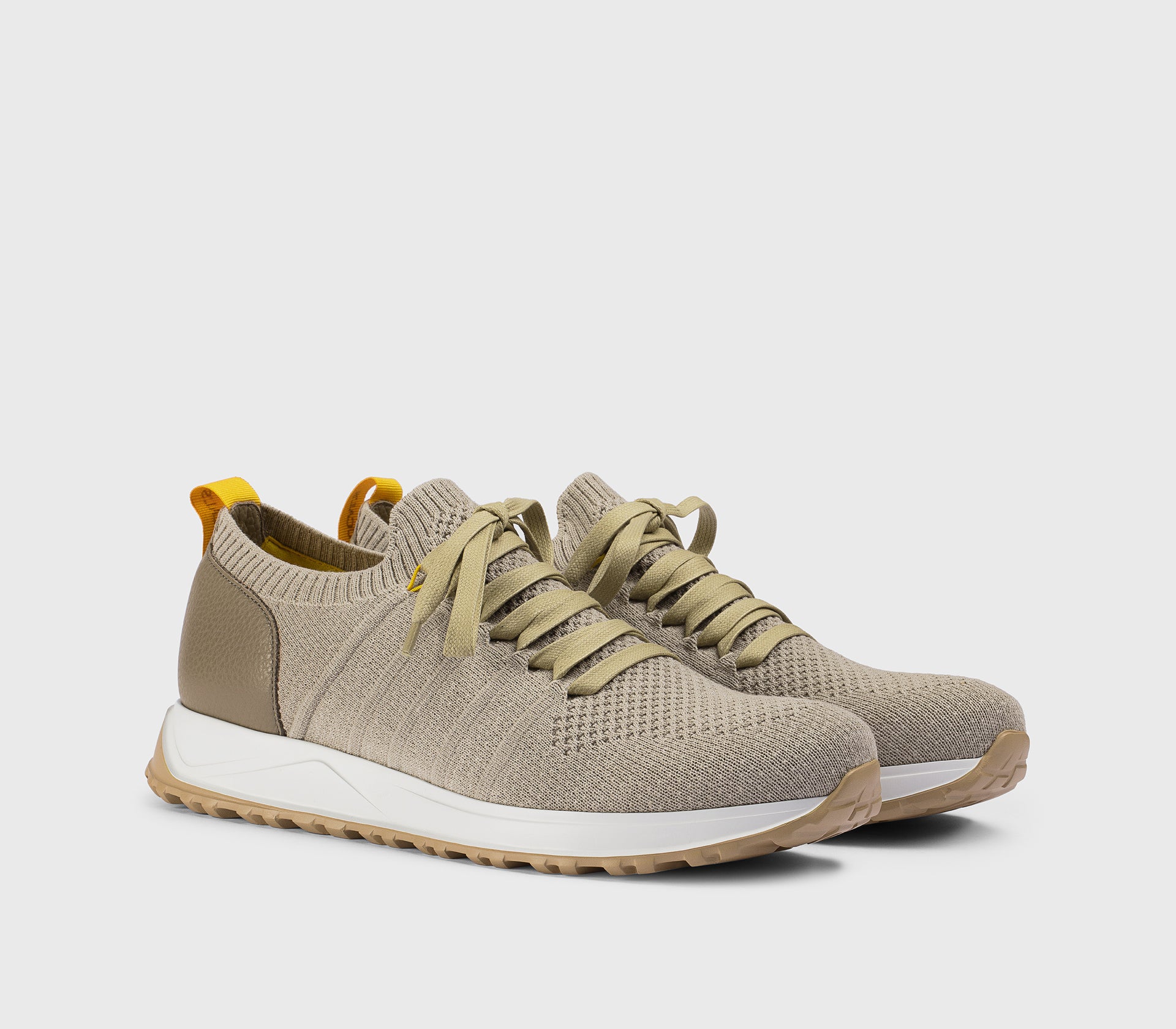 DU3222SYDNPZ830DM49 - Sneaker in tessuto tecnico e pelle taupe e creta - Image 3