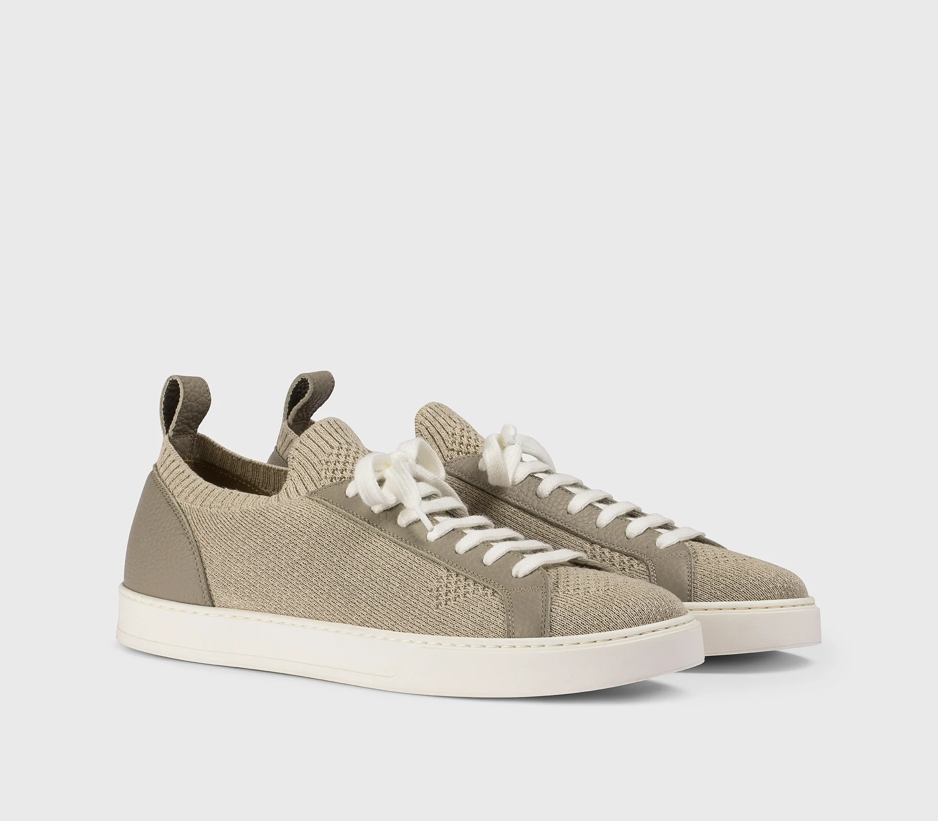 DU3381SPENPZ830EM05 - Sneaker in tessuto tecnico e pelle taupe - Image 3
